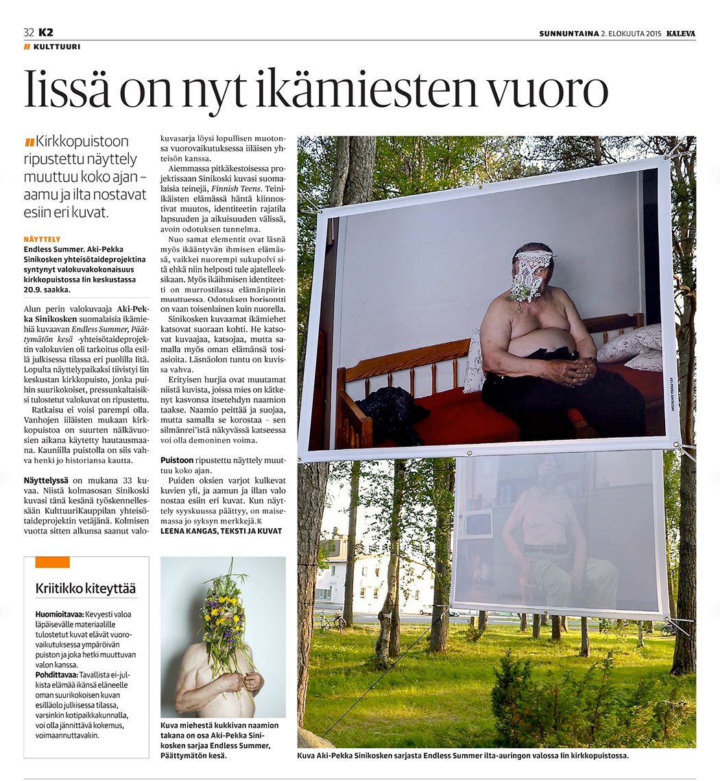 Aki-Pekka Sinikoski: Endless Summer – Outdoor Exhibition in Ii // Kaleva // KulttuuriKauppila Art Centre in Ii