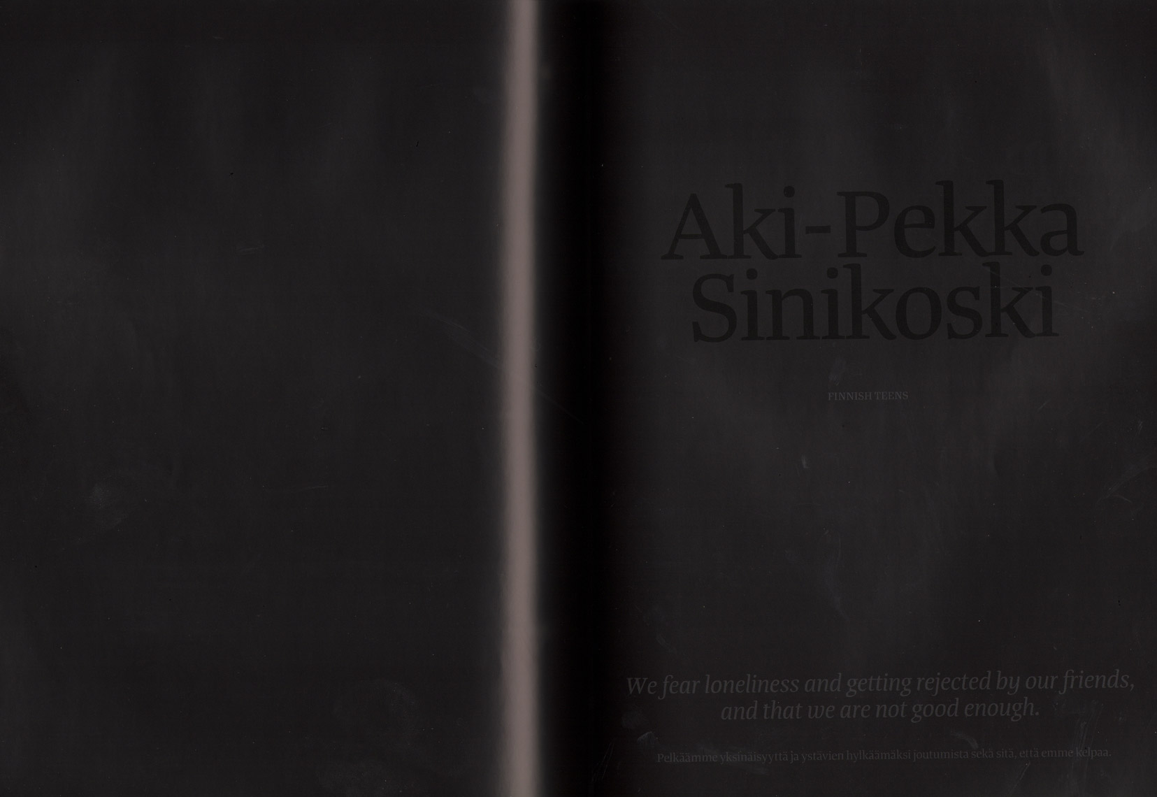 Aki-Pekka Sinikoski: Finnish Teens. Cover story in Photo RAW magazine. 