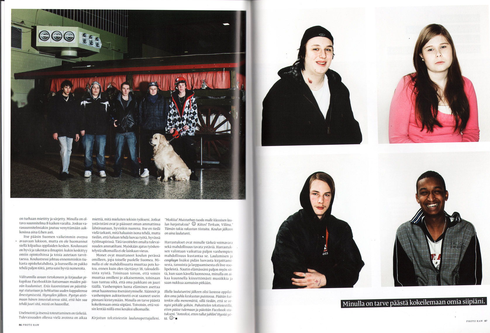 Aki-Pekka Sinikoski: Finnish Teens. Cover story in Photo RAW magazine. 